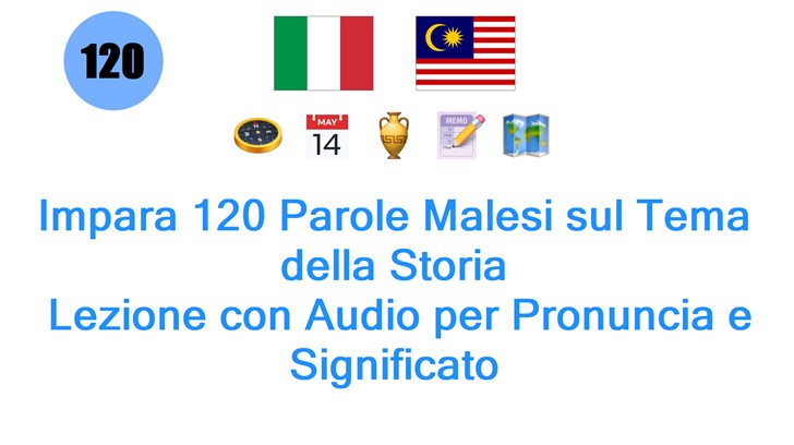 Impara 120 Parole Malesi sul Tema della Storia: Lezione con Audio per Pronuncia e Significato